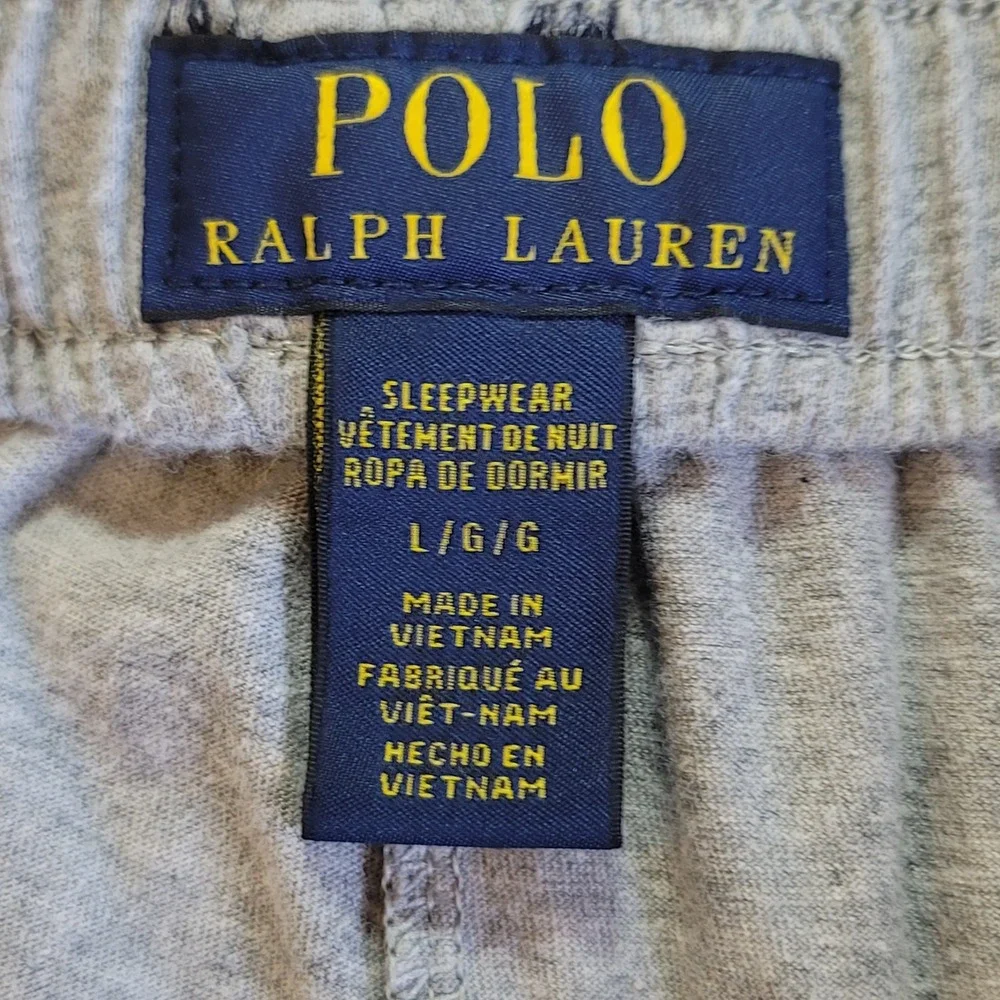 Polo Ralph Lauren Pajama Joggers Mens L Gray All Over Pony Logo Sleepwear Pants
